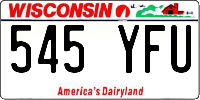 WI license plate 545YFU