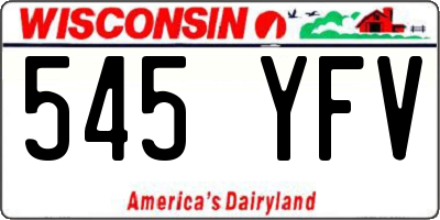 WI license plate 545YFV