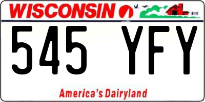 WI license plate 545YFY