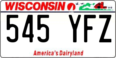 WI license plate 545YFZ