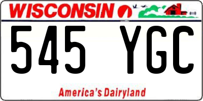 WI license plate 545YGC