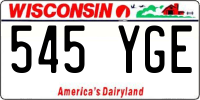 WI license plate 545YGE