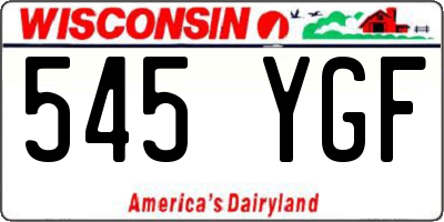 WI license plate 545YGF