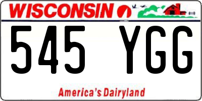 WI license plate 545YGG
