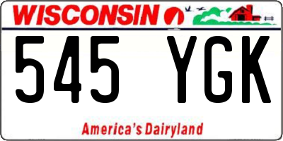WI license plate 545YGK