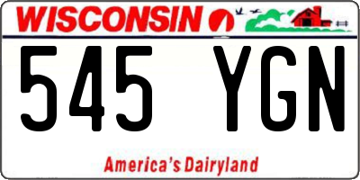 WI license plate 545YGN