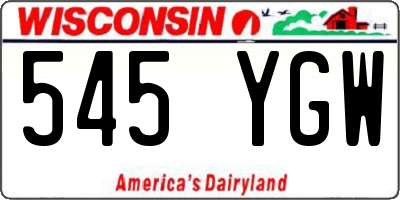 WI license plate 545YGW