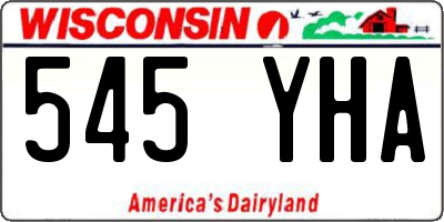 WI license plate 545YHA