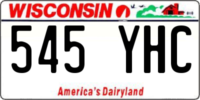 WI license plate 545YHC