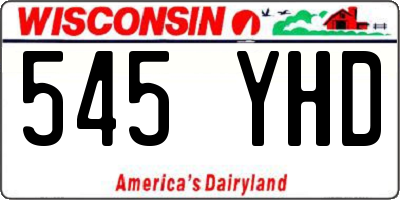 WI license plate 545YHD