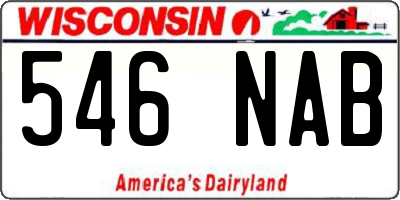 WI license plate 546NAB