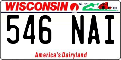 WI license plate 546NAI