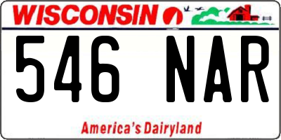 WI license plate 546NAR