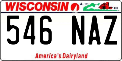 WI license plate 546NAZ