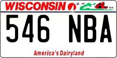 WI license plate 546NBA