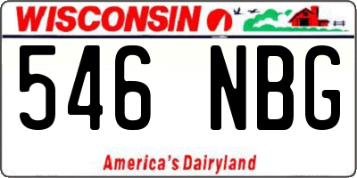 WI license plate 546NBG