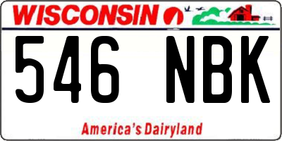 WI license plate 546NBK
