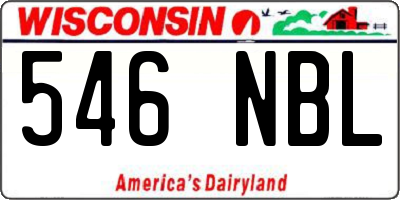 WI license plate 546NBL