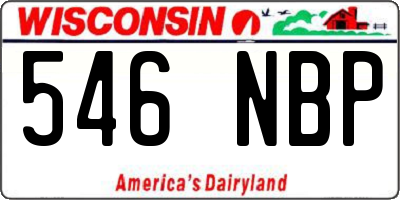 WI license plate 546NBP