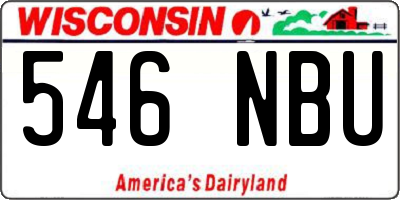 WI license plate 546NBU