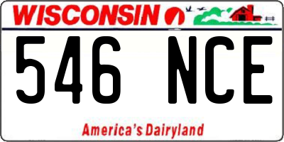 WI license plate 546NCE