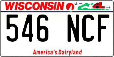 WI license plate 546NCF