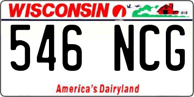 WI license plate 546NCG