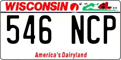 WI license plate 546NCP