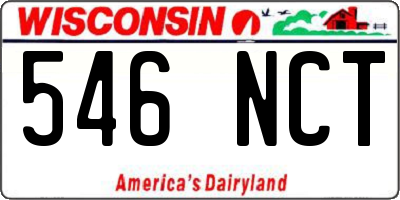 WI license plate 546NCT