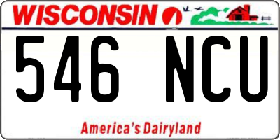 WI license plate 546NCU