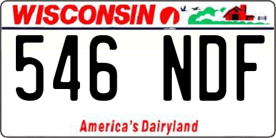 WI license plate 546NDF