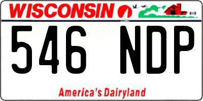 WI license plate 546NDP