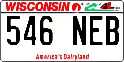 WI license plate 546NEB