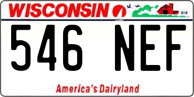 WI license plate 546NEF