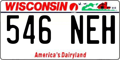 WI license plate 546NEH