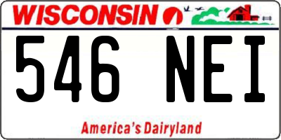 WI license plate 546NEI