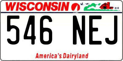WI license plate 546NEJ