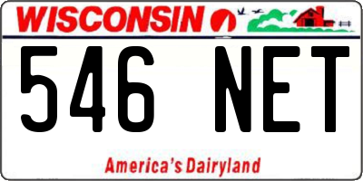 WI license plate 546NET