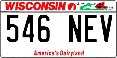 WI license plate 546NEV