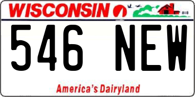 WI license plate 546NEW