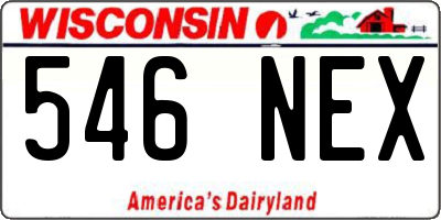 WI license plate 546NEX