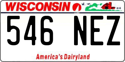 WI license plate 546NEZ