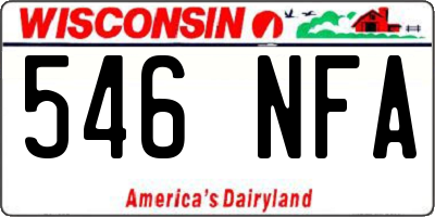 WI license plate 546NFA