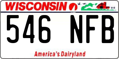 WI license plate 546NFB