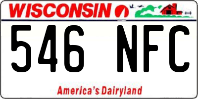 WI license plate 546NFC