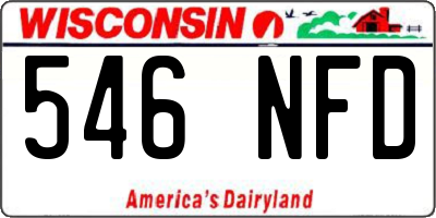 WI license plate 546NFD