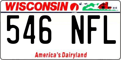 WI license plate 546NFL