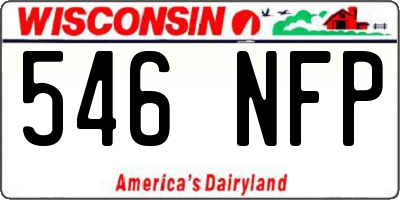 WI license plate 546NFP