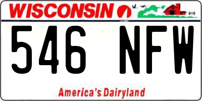 WI license plate 546NFW