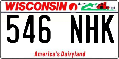 WI license plate 546NHK